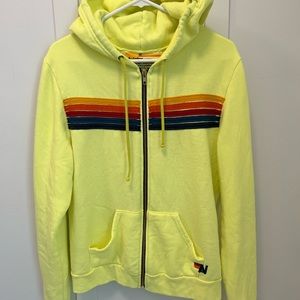 Aviator nation zip hoodie. Neon yellow. Excellent condition-worn twice